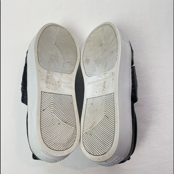 Rebecca Minkoff Nicole Leather Knotted Platform Sneaker in Black Size‎ 5.5 - Picture 7 of 8